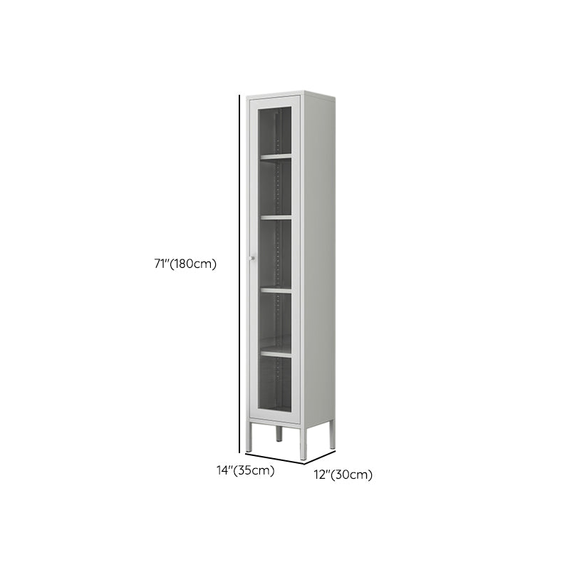 Scandinavian Standard Bookshelf Metal Closed Back Bookcase with Doors Clearhalo 'Bookcases' 'furn' 'furn_bookcases' 'Furniture' 'Office Furniture' 6839766
