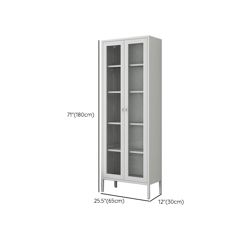 Scandinavian Standard Bookshelf Metal Closed Back Bookcase with Doors Clearhalo 'Bookcases' 'furn' 'furn_bookcases' 'Furniture' 'Office Furniture' 6839768