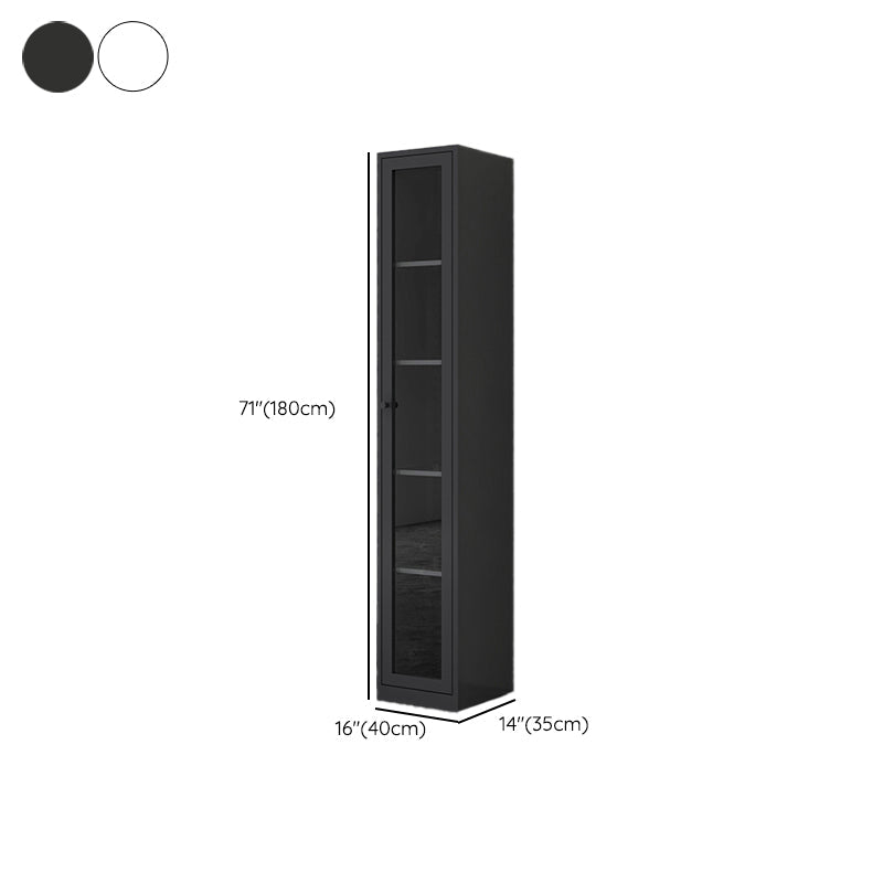 Scandinavian Standard Bookshelf Metal Closed Back Bookcase with Doors Clearhalo 'Bookcases' 'furn' 'furn_bookcases' 'Furniture' 'Office Furniture' 6839769