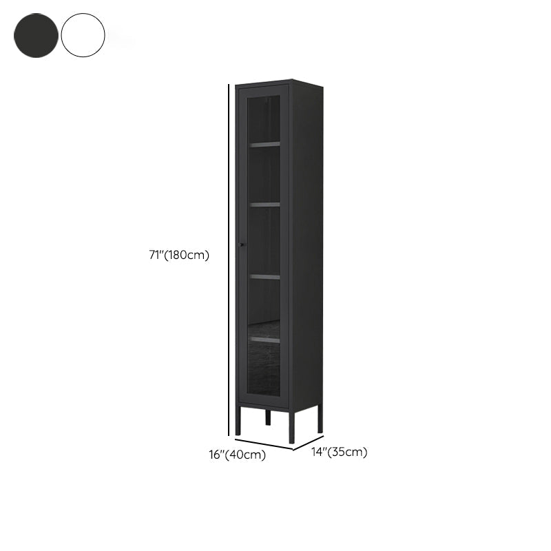 Scandinavian Standard Bookshelf Metal Closed Back Bookcase with Doors Clearhalo 'Bookcases' 'furn' 'furn_bookcases' 'Furniture' 'Office Furniture' 6839770