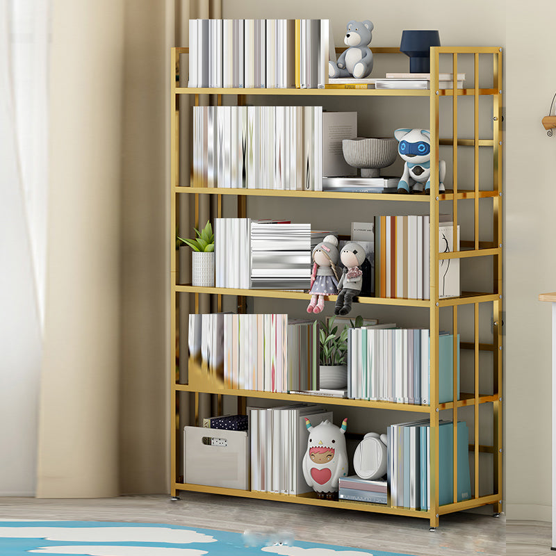 棚付きの標準本棚メタルモダンな本棚を開いてください