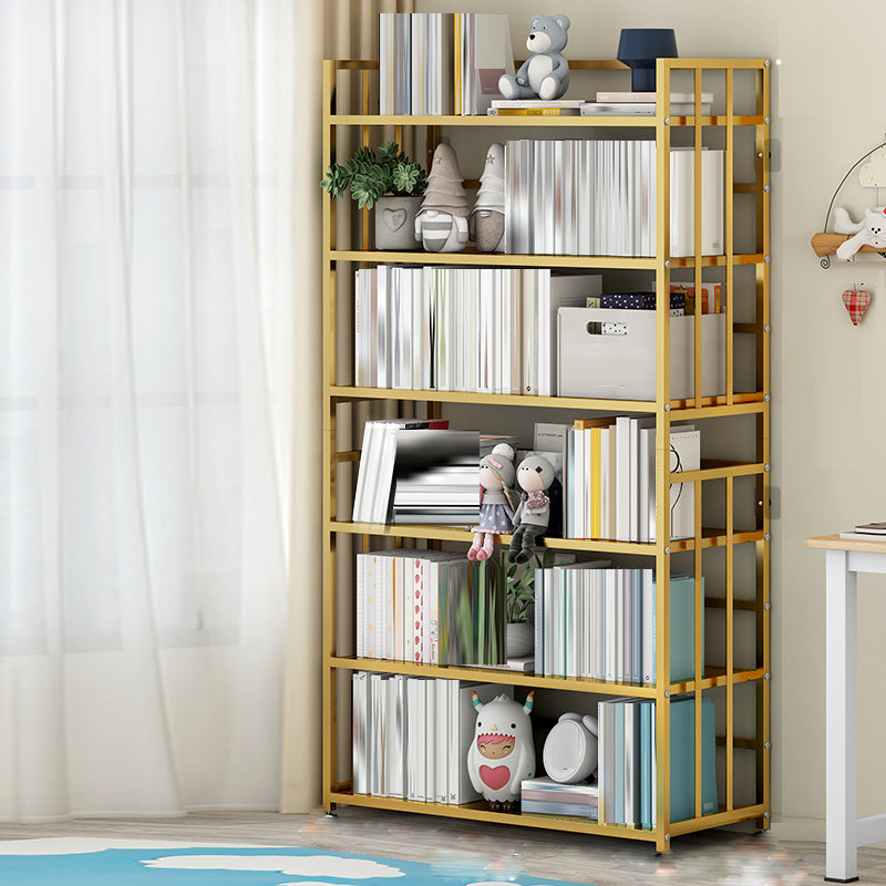 棚付きの標準本棚メタルモダンな本棚を開いてください