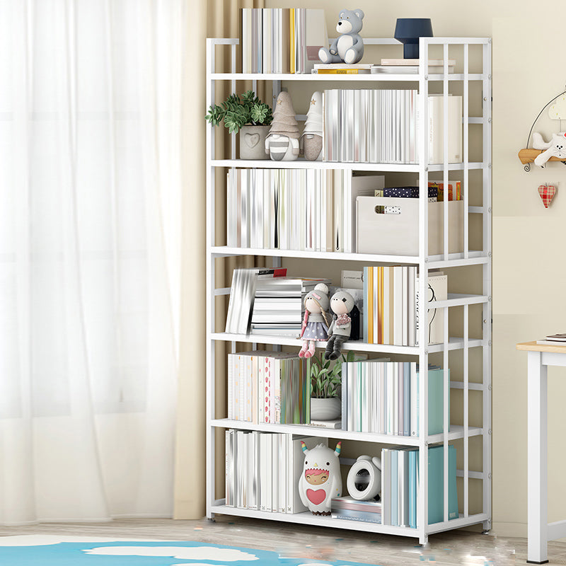 棚付きの標準本棚メタルモダンな本棚を開いてください