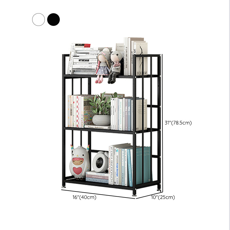棚付きの標準本棚メタルモダンな本棚を開いてください