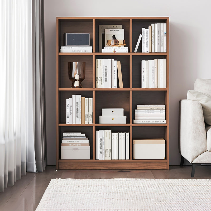 Contemporary Engineered Wood Bookshelf Standard Closed Back with Shelves