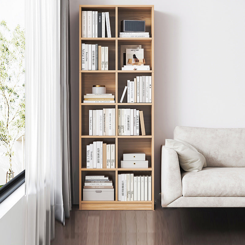 Contemporary Engineered Wood Bookshelf Standard Closed Back with Shelves