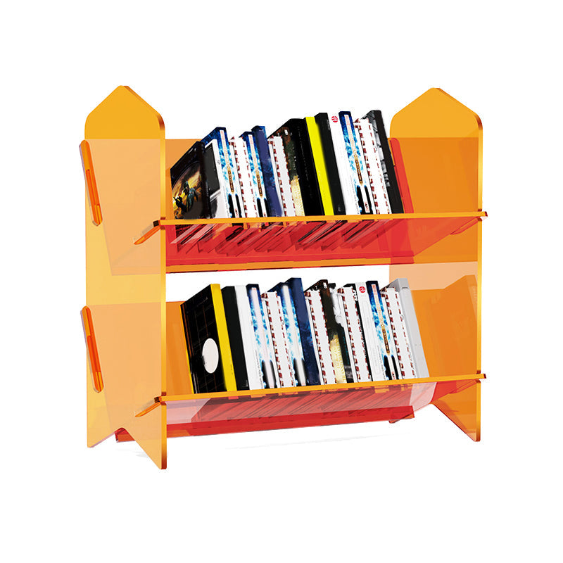 Scandinavian Acrylic Bookcase  Standard Closed Back Bookshelf with Shelves