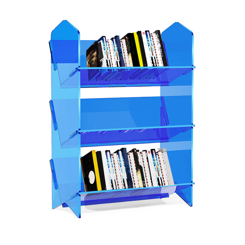 Scandinavian Acrylic Bookcase  Standard Closed Back Bookshelf with Shelves