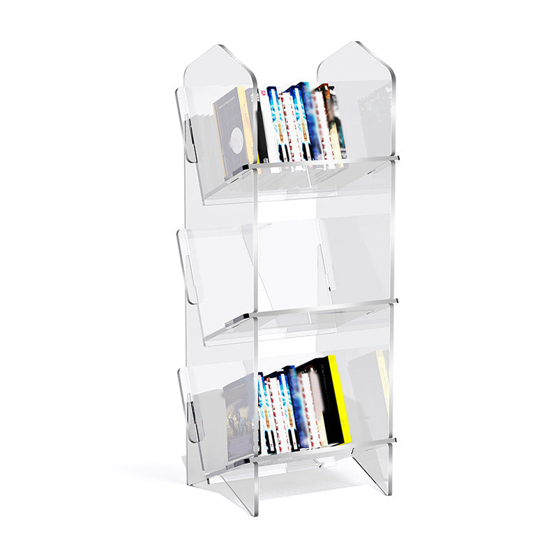 Scandinavian Acrylic Bookcase  Standard Closed Back Bookshelf with Shelves