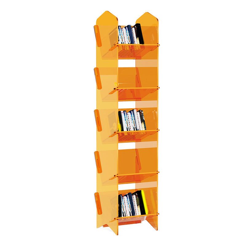 Scandinavian Acrylic Bookcase  Standard Closed Back Bookshelf with Shelves