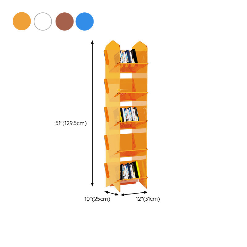Scandinavian Acrylic Bookcase  Standard Closed Back Bookshelf with Shelves