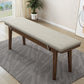 Solid Wood Seating Bench Modern Rectangle Bench , 11.7-inch Width Walnut White Clearhalo 'Benches' 'Chairs & Seating' 'furn' 'furn_benches' 'Furniture' 'Living Room Furniture' 6839993