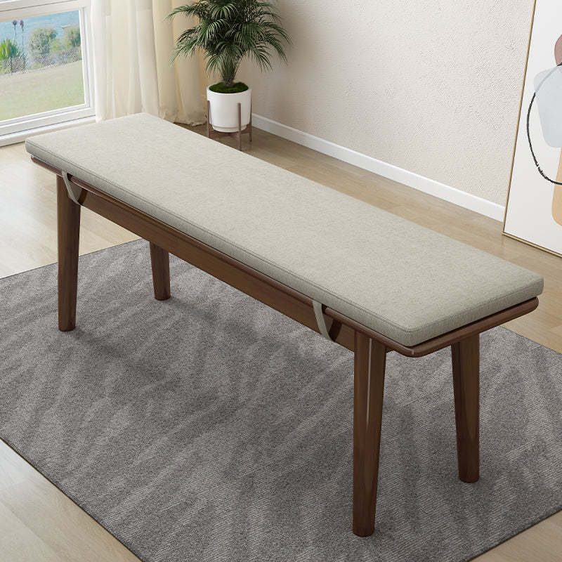 Solid Wood Seating Bench Modern Rectangle Bench , 11.7-inch Width Walnut White Clearhalo 'Benches' 'Chairs & Seating' 'furn' 'furn_benches' 'Furniture' 'Living Room Furniture' 6839993