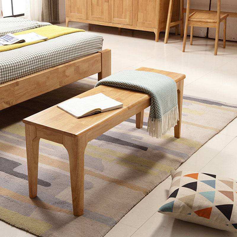17.55インチ高さソリッドウッドベッドルームベンチソリッドカラー座席ベンチ