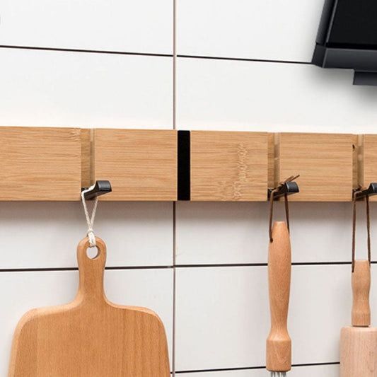 Hölzerner Kleiderbügel zeitgenössischer Stil Home Wall Hanging Coat Rack