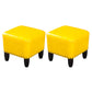 Glam Ottoman Faux Leather Upholstered Solid Color Square Ottoman with Nailhead Trim Yellow 2 Piece Set Clearhalo 'furn' 'furn_ottomans_poufs' 'Furniture' 'Living Room Furniture' 'Ottomans & Poufs' 'ottomans_poufs' 6841024