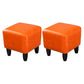 Glam Ottoman Faux Leather Upholstered Solid Color Square Ottoman with Nailhead Trim Tangerine 2 Piece Set Clearhalo 'furn' 'furn_ottomans_poufs' 'Furniture' 'Living Room Furniture' 'Ottomans & Poufs' 'ottomans_poufs' 6841036