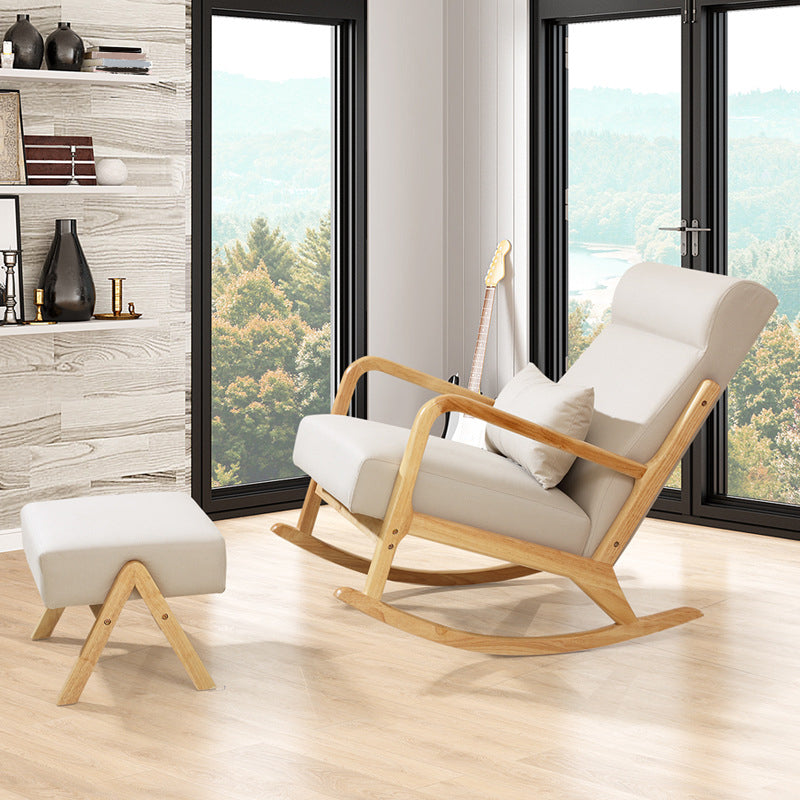 Chaise à bascule à domicile de base en bois moderne Lounge loisir chaise paresseuse pour balcon