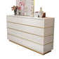 Classic Glam Storage Chest White 5/8/9 Drawers Chest , 15.6-inch Width White-Gold Clearhalo 'Bedroom Furniture' 'Dressers & Chests' 'dressers_chests' 'furn' 'furn_dressers_chests' 'Furniture' 6842994