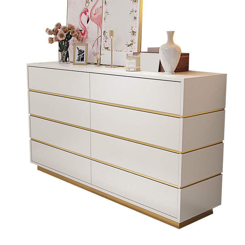 Classic Glam Storage Chest White 5/8/9 Drawers Chest , 15.6-inch Width White-Gold Clearhalo 'Bedroom Furniture' 'Dressers & Chests' 'dressers_chests' 'furn' 'furn_dressers_chests' 'Furniture' 6842994