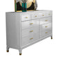 Classic Glam Storage Chest White 5/8/9 Drawers Chest , 15.6-inch Width White-Gold Clearhalo 'Bedroom Furniture' 'Dressers & Chests' 'dressers_chests' 'furn' 'furn_dressers_chests' 'Furniture' 6842996