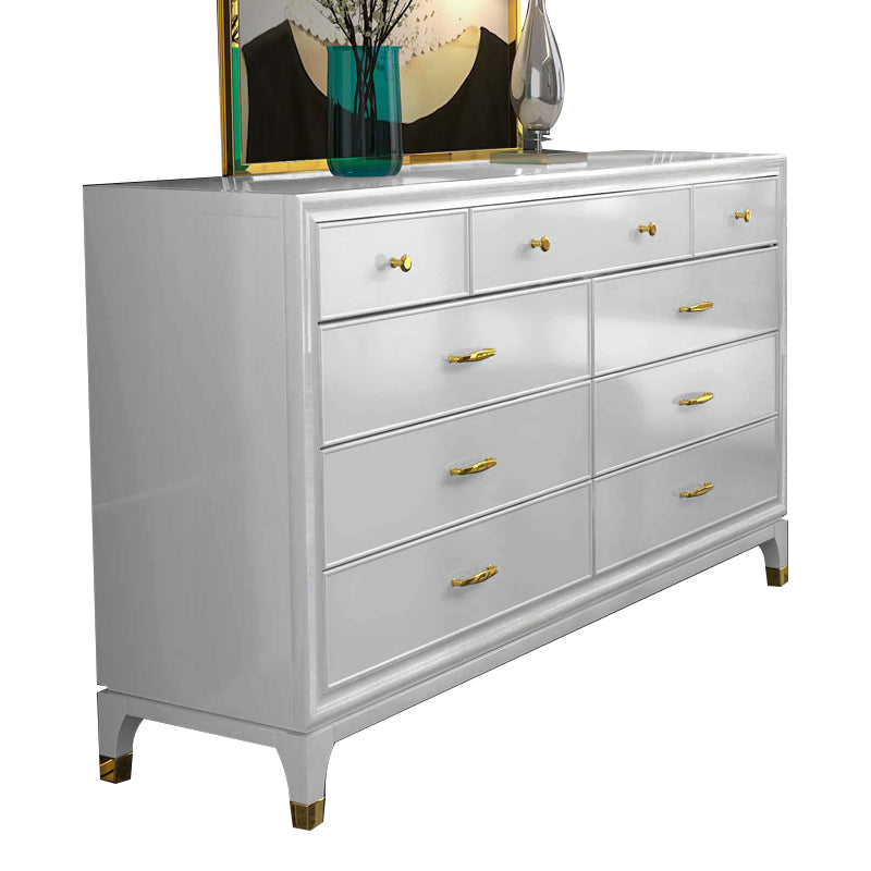 Classic Glam Storage Chest White 5/8/9 Drawers Chest , 15.6-inch Width White-Gold Clearhalo 'Bedroom Furniture' 'Dressers & Chests' 'dressers_chests' 'furn' 'furn_dressers_chests' 'Furniture' 6842996