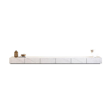 Stone TV Stand Modern TV Console with 6 Drawers Included, White Clearhalo 'furn' 'furn_tv_stands_entertainment_centers' 'Furniture' 'Living Room Furniture' 'TV Stands & Entertainment Centers' 'TV Stands & Media Storage Furniture' 'tv_stands_entertainment_centers' 6843013
