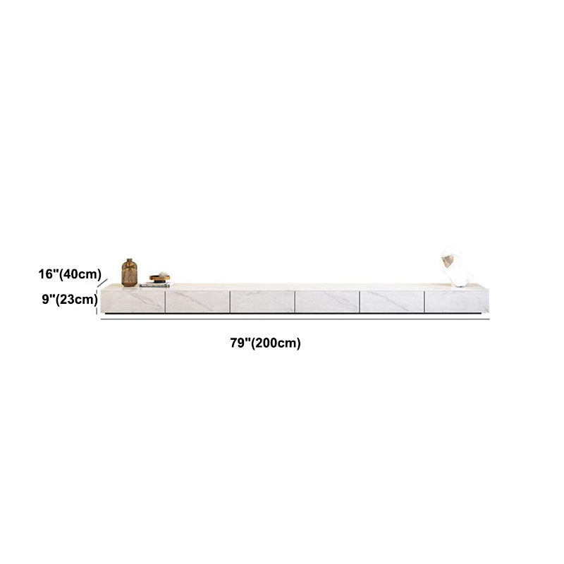 Stone TV Stand Modern TV Console with 6 Drawers Included, White Clearhalo 'furn' 'furn_tv_stands_entertainment_centers' 'Furniture' 'Living Room Furniture' 'TV Stands & Entertainment Centers' 'TV Stands & Media Storage Furniture' 'tv_stands_entertainment_centers' 6843018