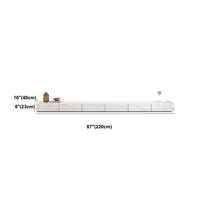Stone TV Stand Modern TV Console with 6 Drawers Included, White Clearhalo 'furn' 'furn_tv_stands_entertainment_centers' 'Furniture' 'Living Room Furniture' 'TV Stands & Entertainment Centers' 'TV Stands & Media Storage Furniture' 'tv_stands_entertainment_centers' 6843019