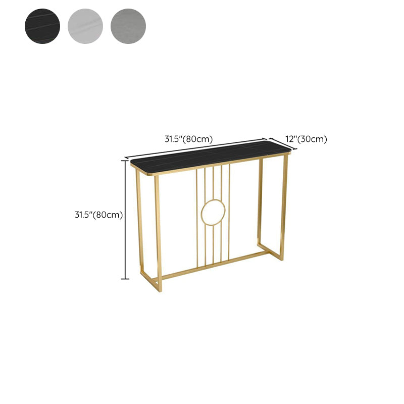 Mesa de acento de consola Glam rectángulo Table de consola de acabado antiguo en piedra