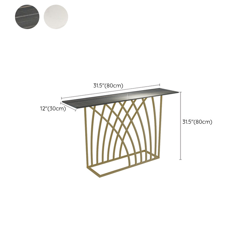 Tabella della console moderna Tavola accento rettangolo di pietra, alto 31,5 pollici
