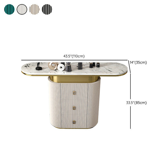 Tavolo da tavolo da divano in marmo di glam ovale tavolo da divano con cassetto per Hall