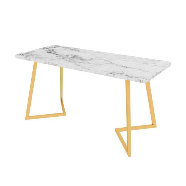 Escritorio de oficina de forma rectangular escritura de escritura blanca/gris para la oficina