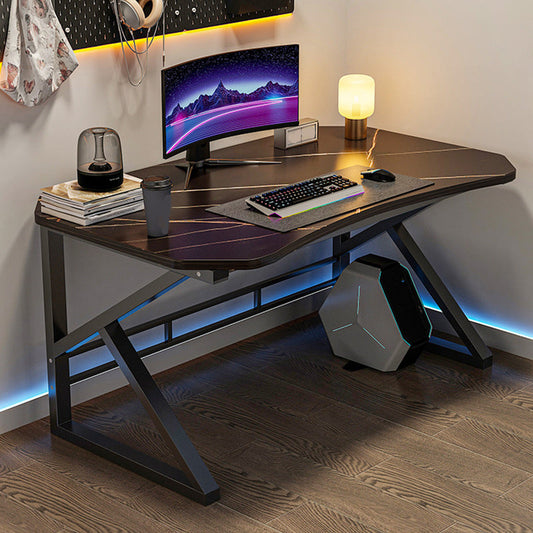 Modern Wooden Office Desk Antique Finish Computer Desk with Metal Legs Clearhalo 'furn' 'furn_office_desk' 'Furniture' 'Office Desks' 'Office Furniture' 'office_desk' 6843237