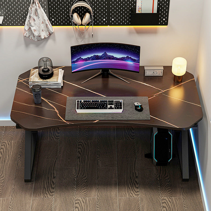 Modern Wooden Office Desk Antique Finish Computer Desk with Metal Legs Clearhalo 'furn' 'furn_office_desk' 'Furniture' 'Office Desks' 'Office Furniture' 'office_desk' 6843239