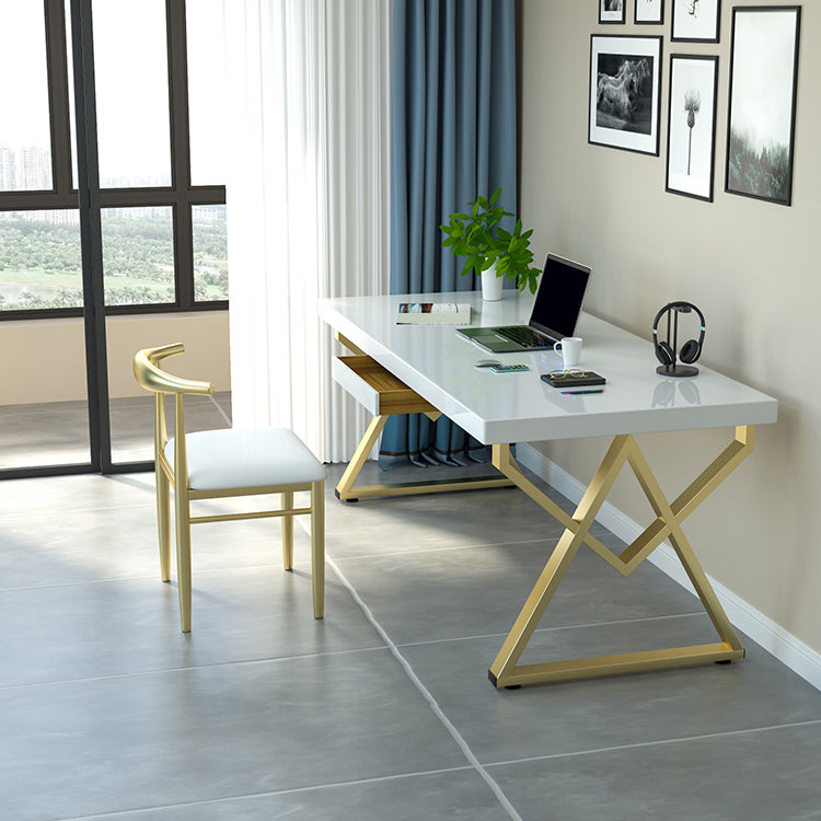 グラムソリッドウッドオフィスデスクオフィス用の長方形のライティングデスク