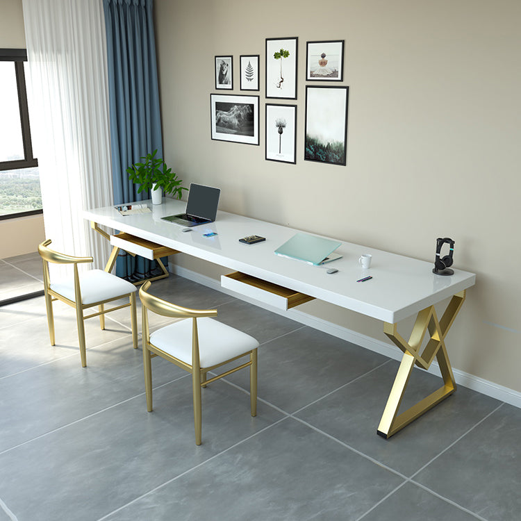 グラムソリッドウッドオフィスデスクオフィス用の長方形のライティングデスク