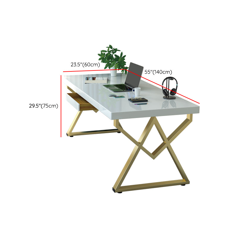 グラムソリッドウッドオフィスデスクオフィス用の長方形のライティングデスク