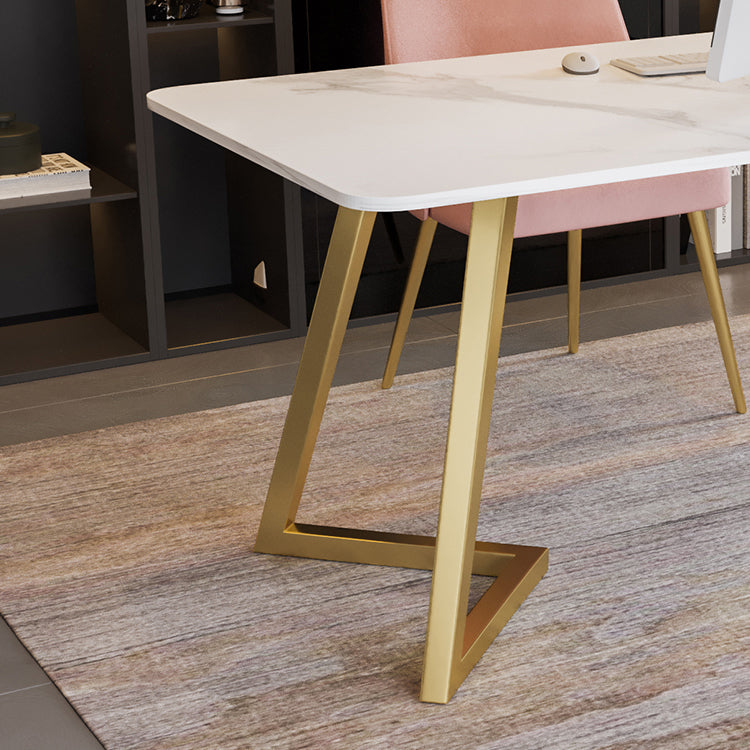 グラムメタルオフィスデスクオフィス用のゴールデン長方形のライティングデスク