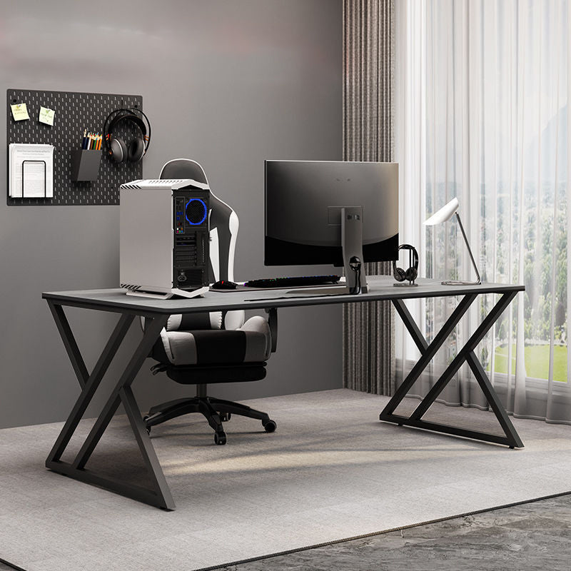 Modern Stone Gaming Desk Rectangular 29.53" Tall Computer Desk 55.1"L x 31.5"W x 29.5"H Gray Clearhalo 'furn' 'furn_office_desk' 'Furniture' 'Office Desks' 'Office Furniture' 'office_desk' 6843520
