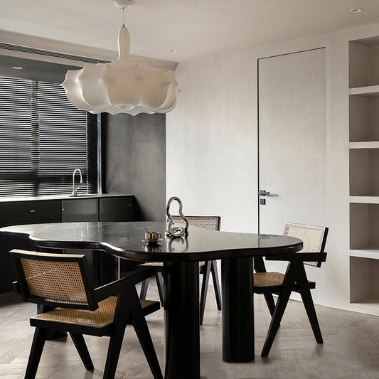 Scrivania per ufficio in legno a forma irregolare scrivania bianca/nera per ufficio