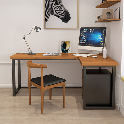 Contemporary Style Iron Office Desk L-Shape Writing Desk for Office 47.2"L x 31.5"W x 29.5"H Right Hand Return Clearhalo 'furn' 'furn_office_desk' 'Furniture' 'Office Desks' 'Office Furniture' 'office_desk' 6843577