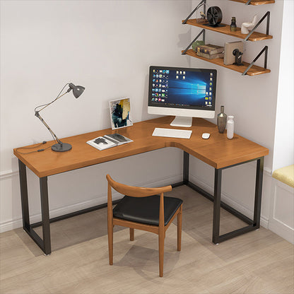 Contemporary Style Iron Office Desk L-Shape Writing Desk for Office Right Hand Return