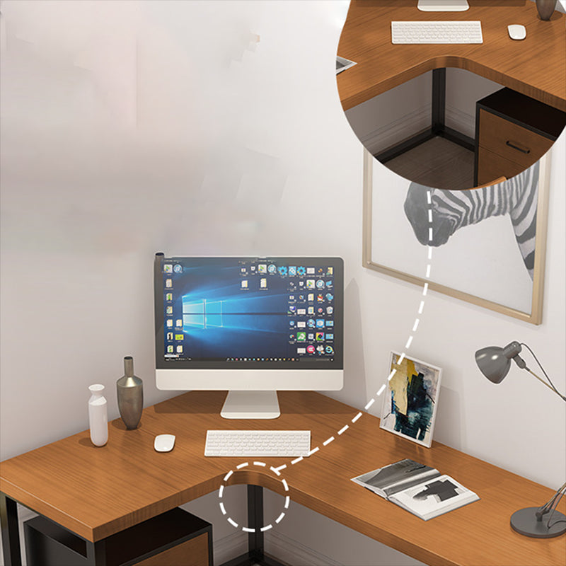 Contemporary Style Iron Office Desk L-Shape Writing Desk for Office Clearhalo 'furn' 'furn_office_desk' 'Furniture' 'Office Desks' 'Office Furniture' 'office_desk' 6843582