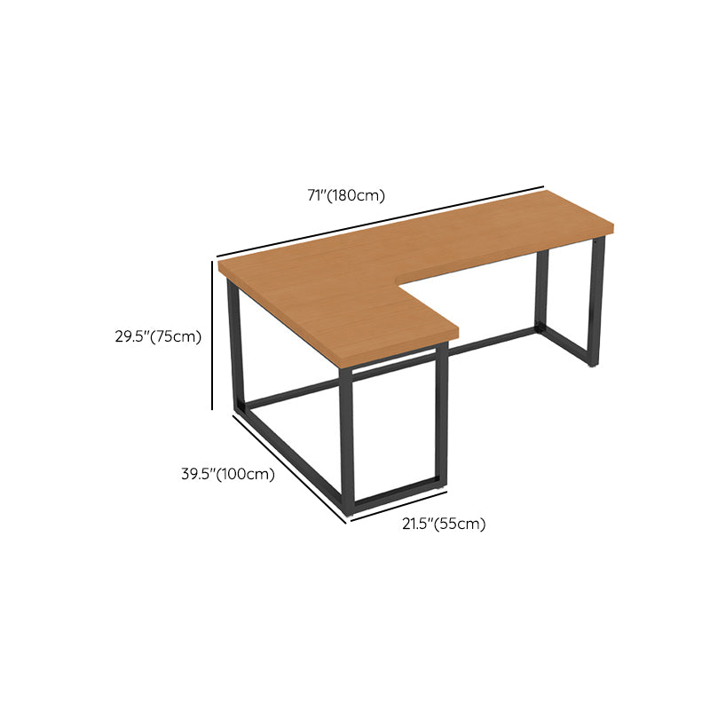 Contemporary Style Iron Office Desk L-Shape Writing Desk for Office Clearhalo 'furn' 'furn_office_desk' 'Furniture' 'Office Desks' 'Office Furniture' 'office_desk' 6843598