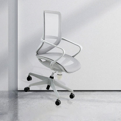 Silla de escritorio de brazos fijos modernos altura de asiento ajustable silla giratoria con ruedas