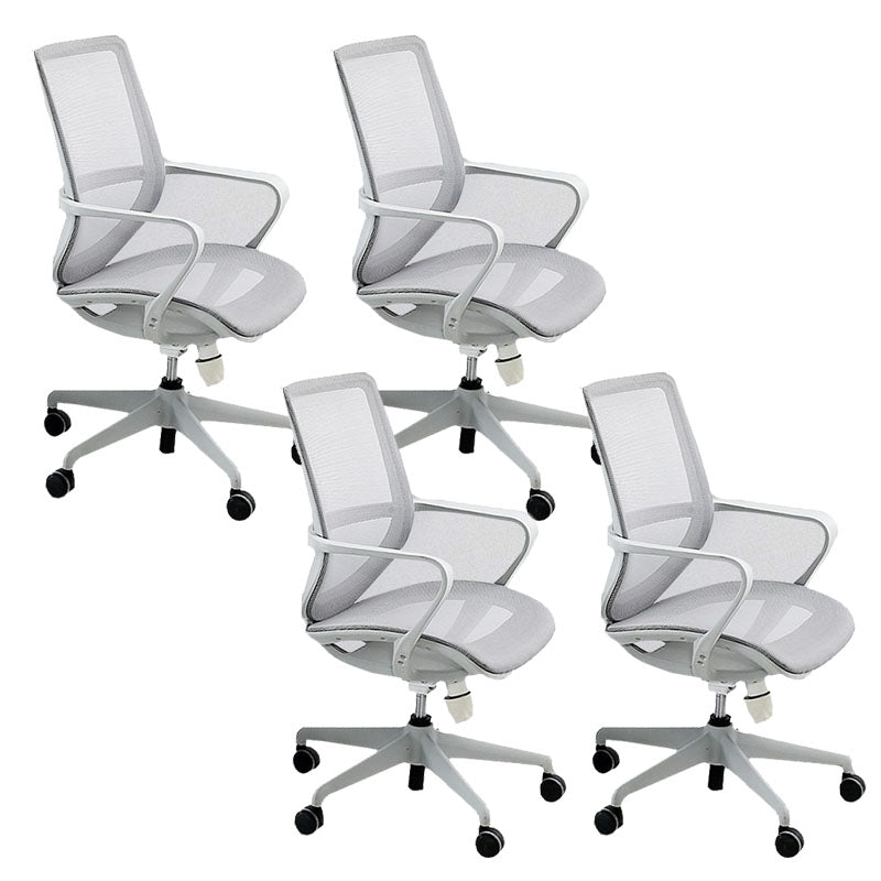 Silla de escritorio de brazos fijos modernos altura de asiento ajustable silla giratoria con ruedas