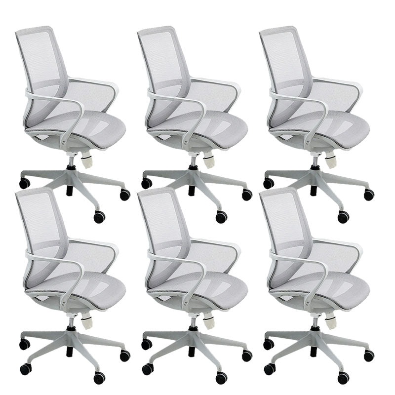 Silla de escritorio de brazos fijos modernos altura de asiento ajustable silla giratoria con ruedas