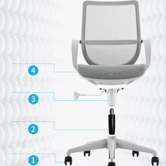Silla de escritorio de brazos fijos modernos altura de asiento ajustable silla giratoria con ruedas