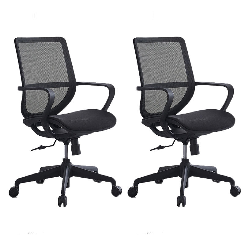 Silla de escritorio de brazos fijos modernos altura de asiento ajustable silla giratoria con ruedas